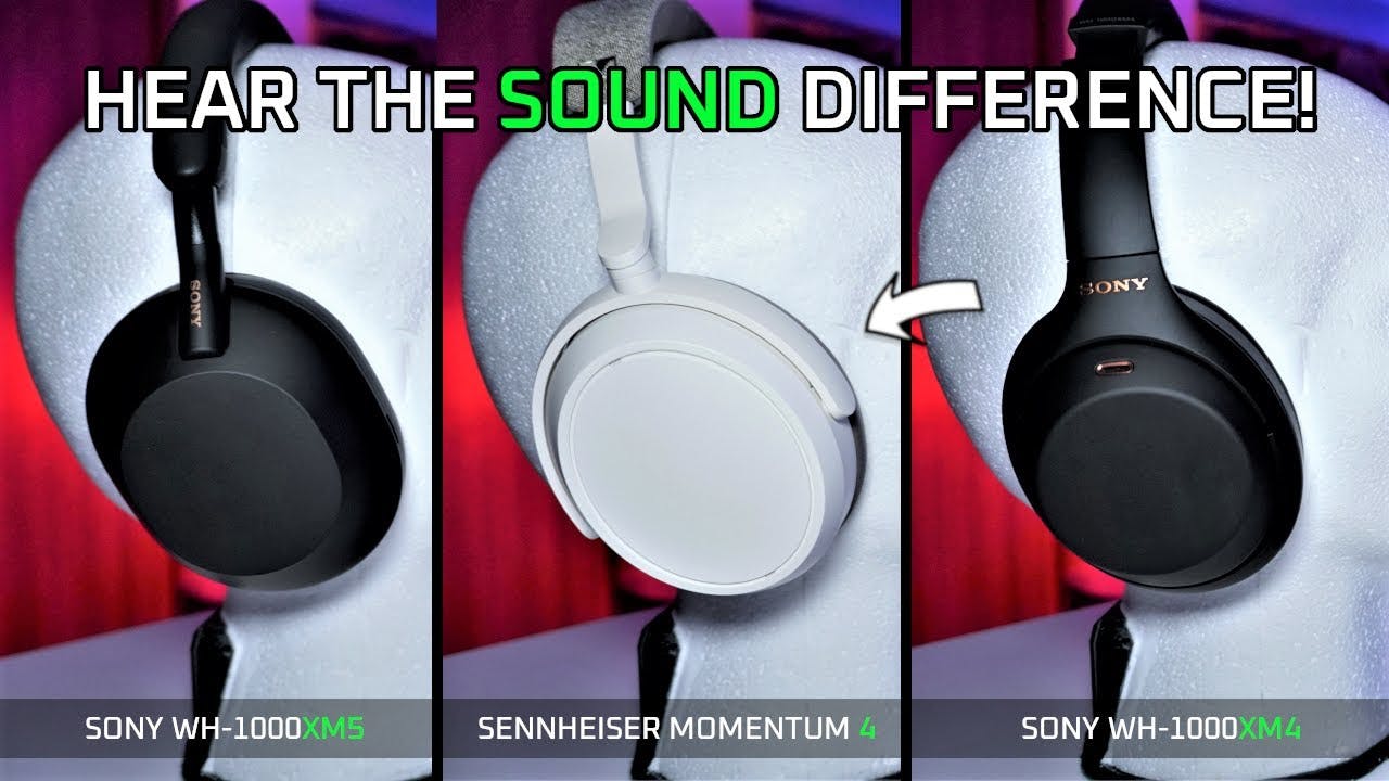 Jämförelse av Sennheiser Momentum 4 Wireless, Sony WH-1000XM4 och Sony WH-1000XM5