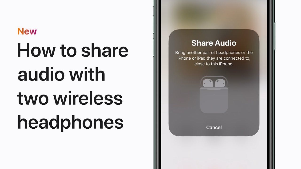 Dela din iPhone-ljud med två trådlösa hörlurar