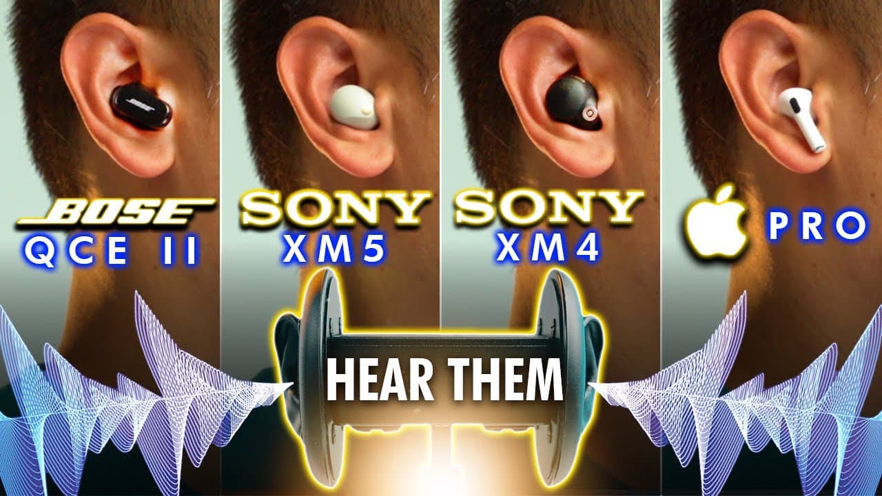 Jämförelse av toppmoderna trådlösa hörlurar: Sony WF-1000XM5, Apple AirPods Pro 2 och Bose QuietComfort Earbuds II