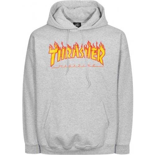 Thrasher Magazine Flame Logo Hoodie - Grey