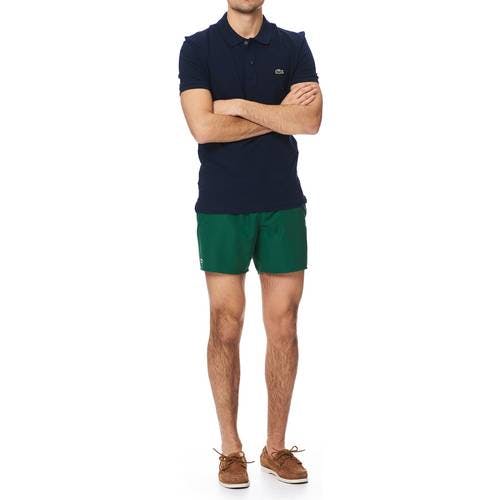 Lacoste Light Quick-Dry Swim Shorts - Green/Navy Blue