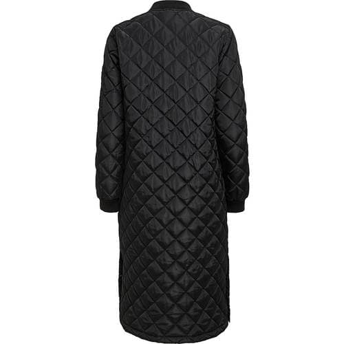 Only Jessica Quilted Long Coat - Black