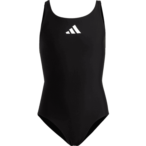 adidas Girl's Solid Small Logo Swimsuit