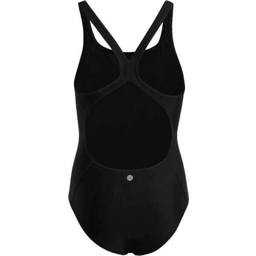 adidas Girl's Solid Small Logo Swimsuit