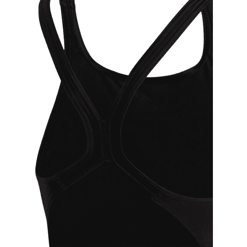 adidas Girl's Solid Small Logo Swimsuit