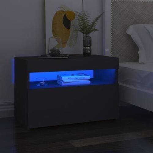 vidaXL Led Lights Sängbord 35x60cm