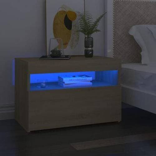 vidaXL Led Lights Sängbord 35x60cm