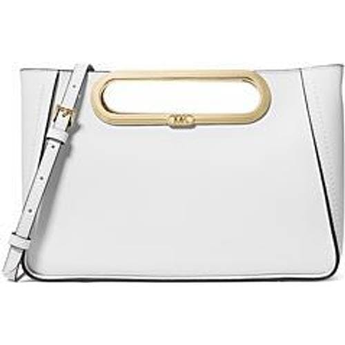 Michael Kors MK Chelsea Large Saffiano Leather Convertible Crossbody Bag Optic White
