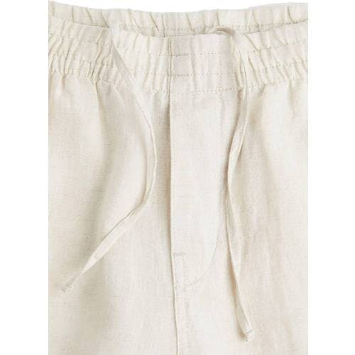 H&M Regular Fit Linen Trousers - Cream