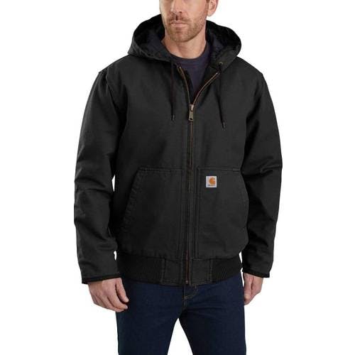 Carhartt Men's Loose Fit Washed Duck Insulated Active Jacket - Black