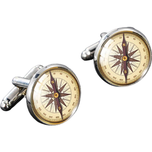 Shein 1pair Fashionable Compass Pattern Cufflinks For Men For Daily Decoration