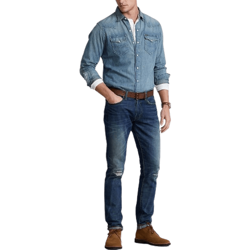 Ralph Lauren Slub Denim Shirt - Rl Western