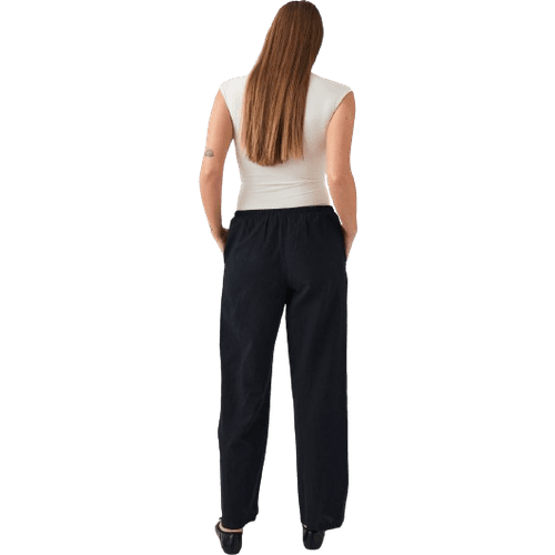 Gina Tricot Linen Blend Trousers - Black