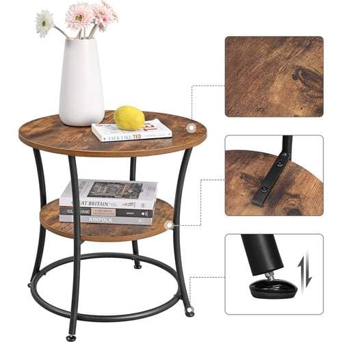 Vasagle 2 Shelves Dark Brown Sängbord