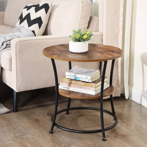 Vasagle 2 Shelves Dark Brown Sängbord