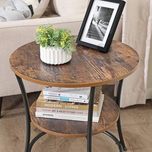 Vasagle 2 Shelves Dark Brown Sängbord