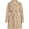 Vila Mersin Tie Waist Trench Coat - Sesame