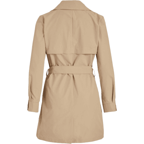 Vila Mersin Tie Waist Trench Coat - Sesame