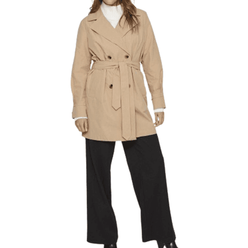 Vila Mersin Tie Waist Trench Coat - Sesame