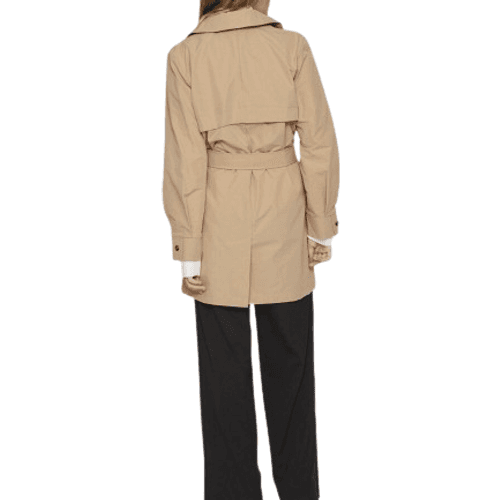 Vila Mersin Tie Waist Trench Coat - Sesame