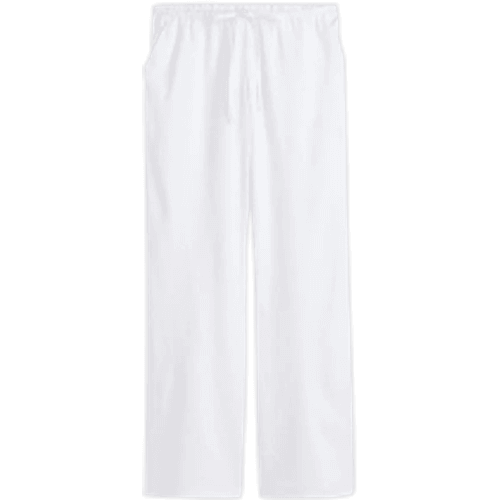 H&M Linen Blend Pull On Trousers - White