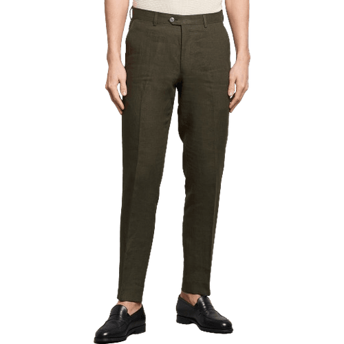 Oscar Jacobson Denz Linen Trousers - Olive