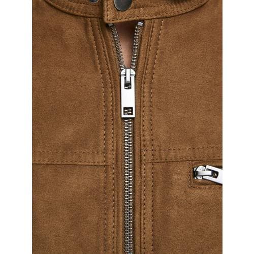 Jack & Jones Faux Leather Jacket - Brown/Cognac