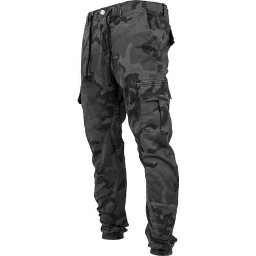 Urban Classics Camo Cargo Jogging Pants - Grey Camouflage