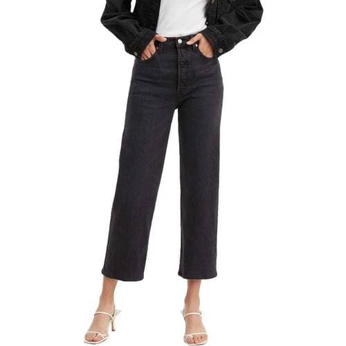 Levi's Ribcage Straight Ankle Jeans - Feelin Cagey/Black