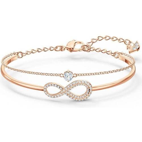 Swarovski Infinity Bangle - Rose Gold/Transparent