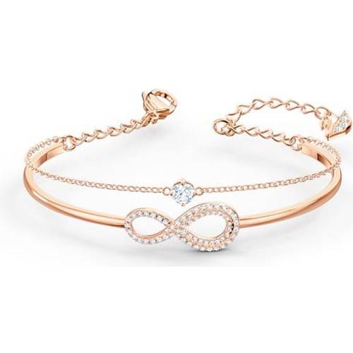 Swarovski Infinity Bangle - Rose Gold/Transparent