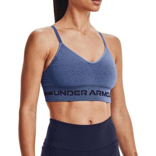 Under Armour Seamless Low Long Heather Sports Bra - Blue