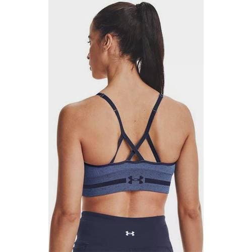 Under Armour Seamless Low Long Heather Sports Bra - Blue