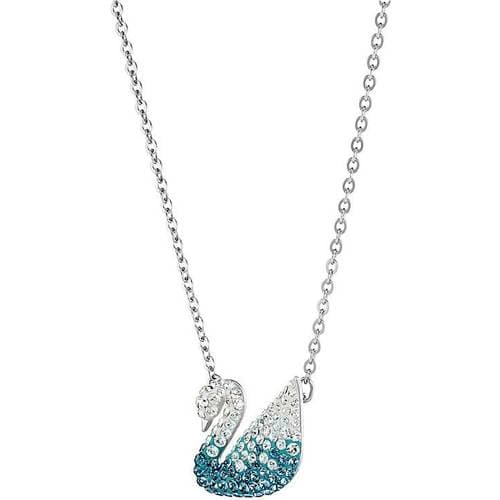 Swarovski Iconic Swan Necklace - Silver/Blue/Transparent