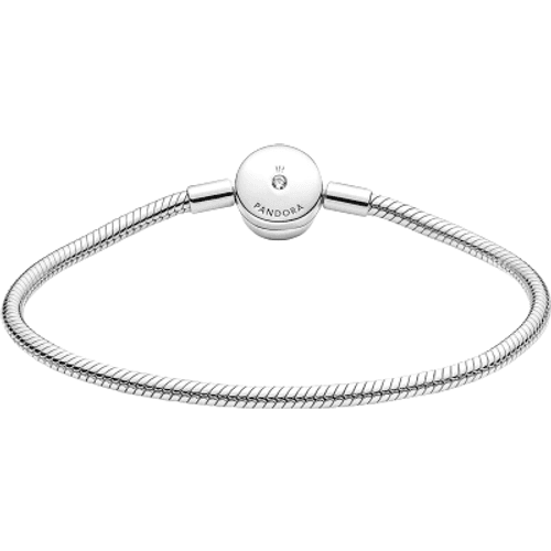 Pandora Moments Halo Snake Chain Bracelet - Silver/Transparent
