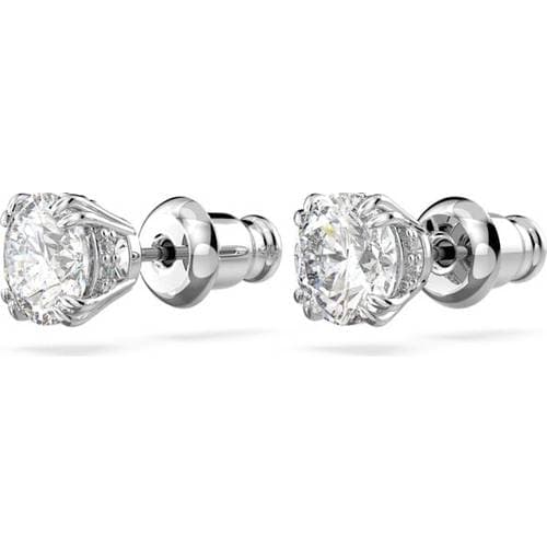 Swarovski Constella Round Cut Stud Earrings - Silver/Transparent