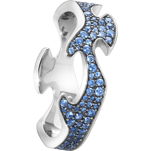 Georg Jensen Fusion Centre Ring - White Gold/Sapphire