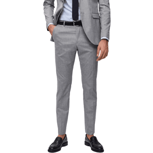 Selected Slim Fit Habit Trousers - Light Grey