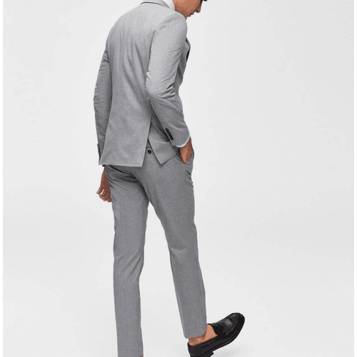 Selected Slim Fit Habit Trousers - Light Grey