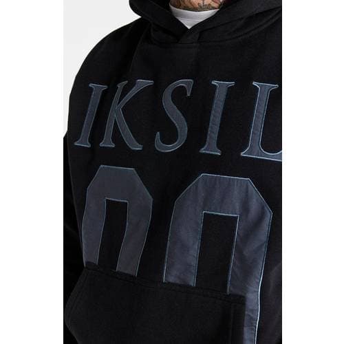 Siksilk Drop Shoulder Relaxed Fit Hoodie - Black