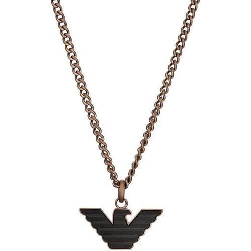 Emporio Armani Herrkedja hänge rostfritt stål svart, EGS2935200, 525mm x 4.25mm H x 24mm W, Rostfritt stål, ingen ädelsten