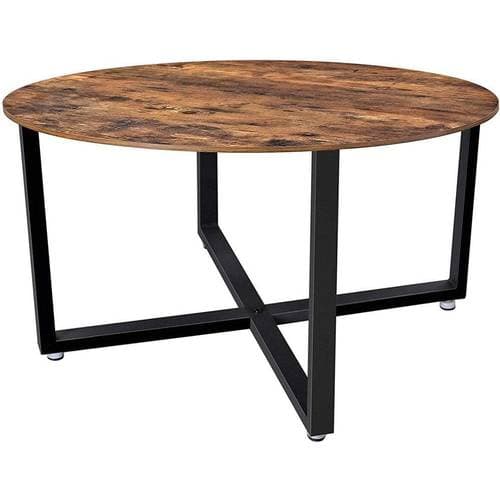 Vasagle Rund Vintage Brun/Svart Soffbord 88cm