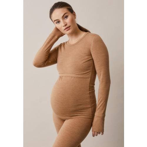 Boob Amningströja merinoull brown melange