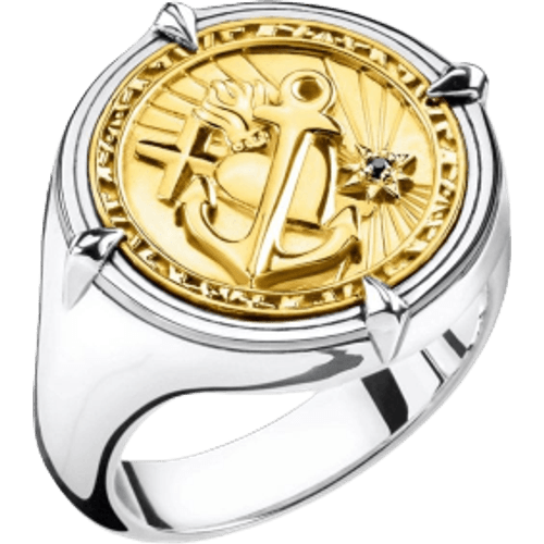 Thomas Sabo Faith Love Hope Ring - Silver/Gold/Black