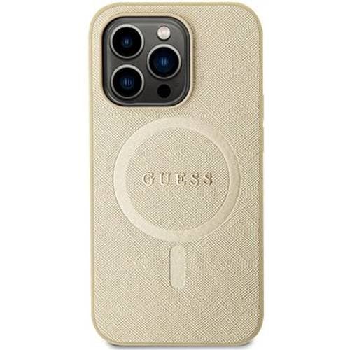 Guess iPhone 15 Pro Max Mobilskal Magsafe Saffiano Guld