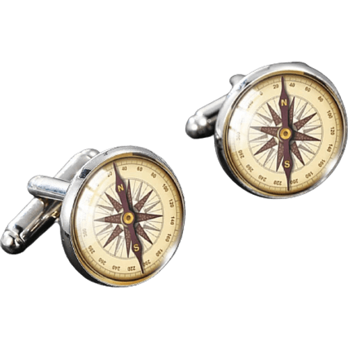 Shein 1pair Fashionable Compass Pattern Cufflinks For Men For Daily Decoration