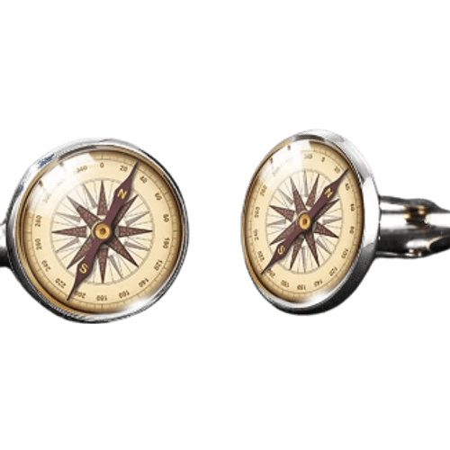 Shein 1pair Fashionable Compass Pattern Cufflinks For Men For Daily Decoration
