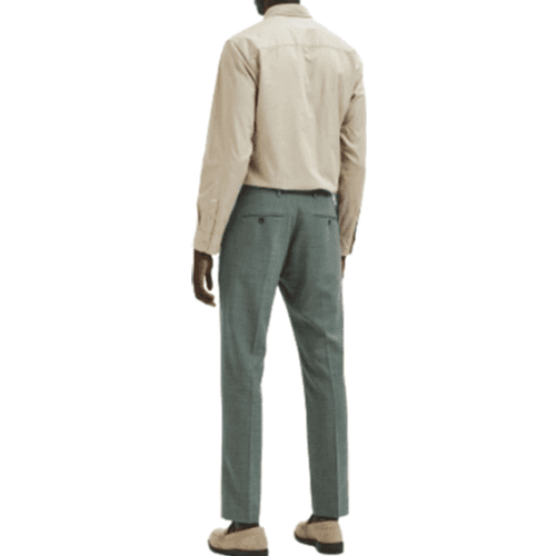 Selected Oasis Slim Fit Suit Trousers - Light Green Melange