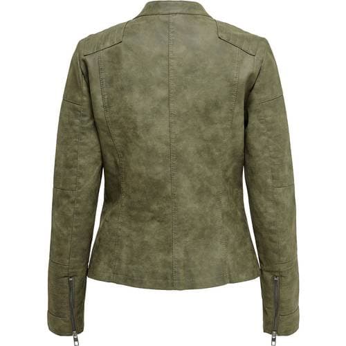 Only Ava Imitation Leather Jacket - Green/Kalamata