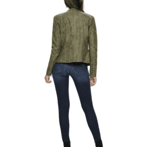 Only Ava Imitation Leather Jacket - Green/Kalamata